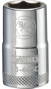 DeWALT DWMT86445OSP Drive Socket, 9/16 in Socket, 1/2 in Drive, 6-Point, Steel, Polished Chrome Vanadium